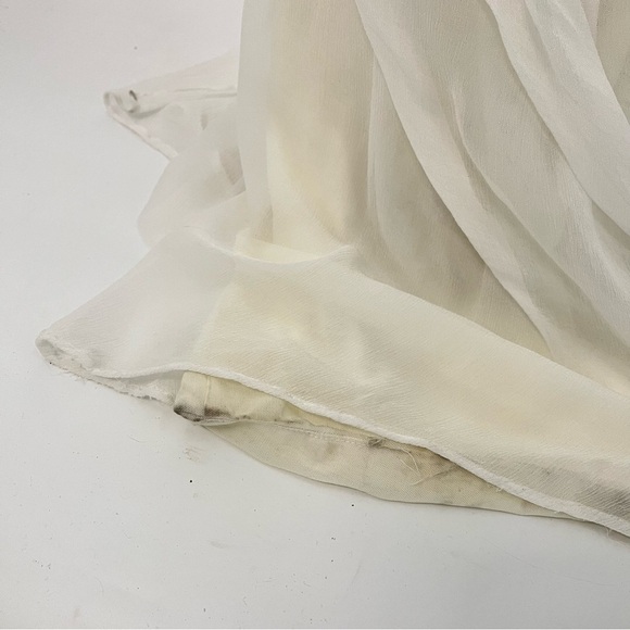 Watters 10 plunge draped mesh column 0739 gown white feminine - Picture 8 of 16